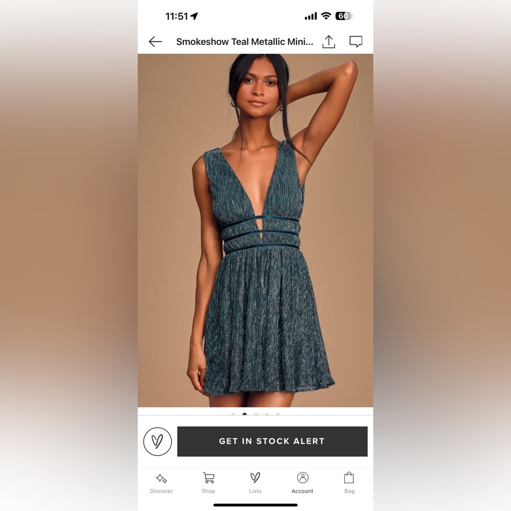 Lulus Smokeshow Teal Metallic Mini Dress